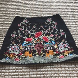 Zara Embroidered Mini Skirt